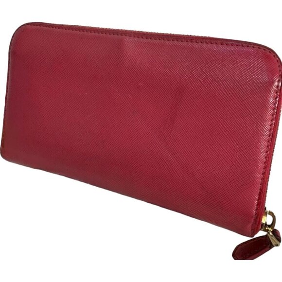 229164P (S2) Prada Wallet Long Round Zipper Pink Leather - Picture 2 of 10
